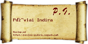 Pávlai Indira névjegykártya